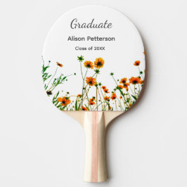 Orange gult vilda blommor modern grafisk rustik pingisracket