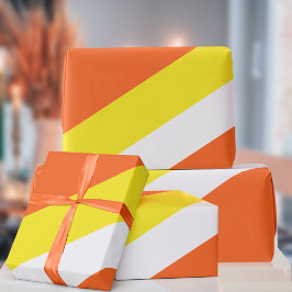 Orange Gult Vitstripe Candy corn Färg Presentpapper