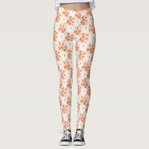 Orange, gummi och bin, vattenfärg, mönster leggings