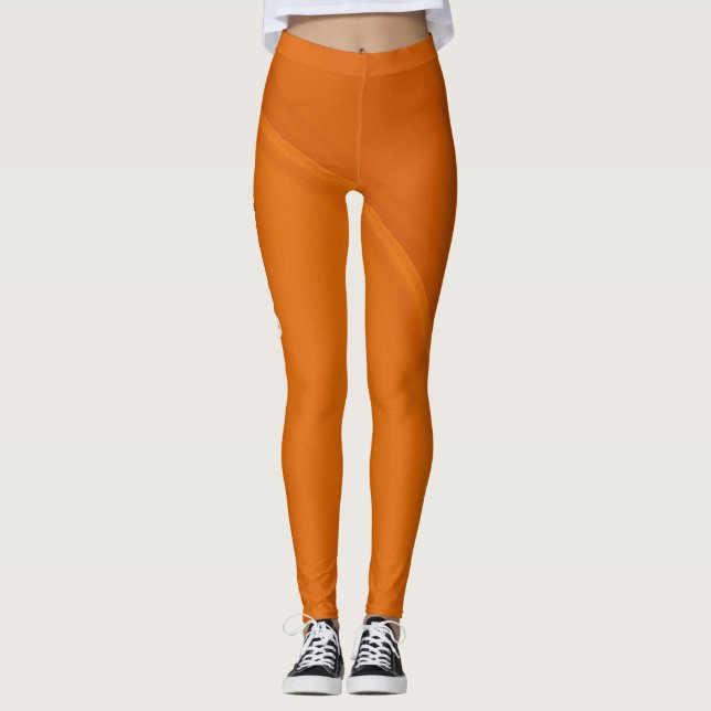 Orange Gym Yoga Träning Leggings (Framsida)