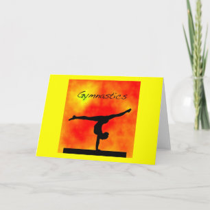 Orange Gymnastics-hälsningskort Kort