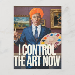 Orange Hair Man kontrollerar konsten i ett museum Vykort