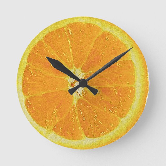 ORANGE-HALF WALL CLOCK RUND KLOCKA (Framsida)