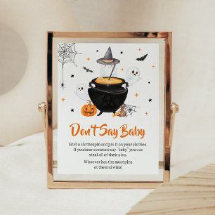 Orange Halloween Baby brinner inte Säg inte Baby Poster