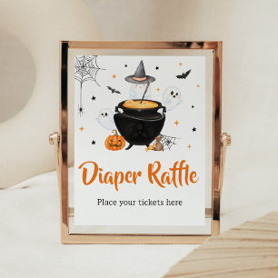 Orange Halloween Baby brinner upp i Raffle Poster