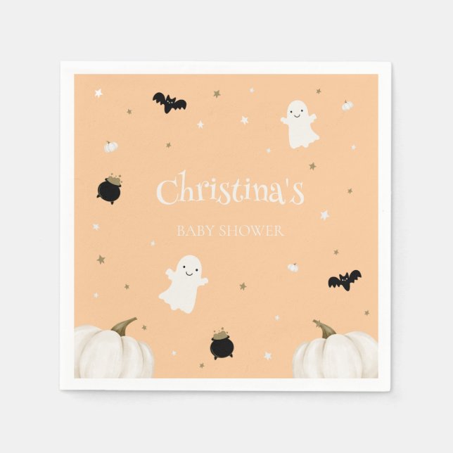 Orange Halloween Baby Shower Pappersservett (Framsidan)