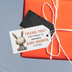 Orange Halloween Baby Shower Tack Presentetikett