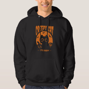 Orange Halloween Cat Fladdermus Hoodie