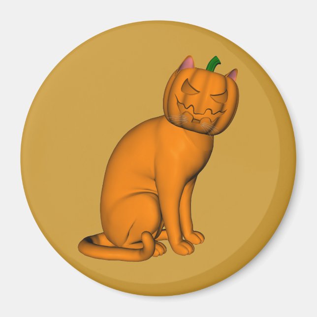 Orange Halloween Cat Magnet (Framsidan)