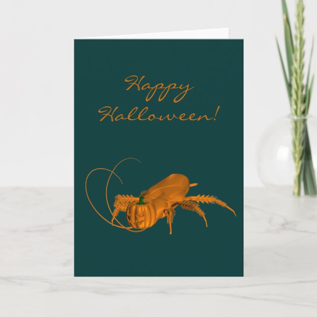 Orange Halloween Cockroach Kort (Framsida)