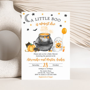 Orange Halloween en Little Boo Baby Shower Inbjudningar