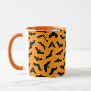 Orange Halloween Flies Fladdermus Mugg