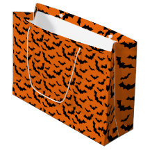 Orange Halloween flygande fladdermuspresentpåse, F