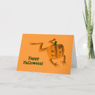 Orange Halloween Frog Kort