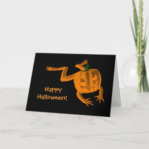Orange Halloween Frog Kort
