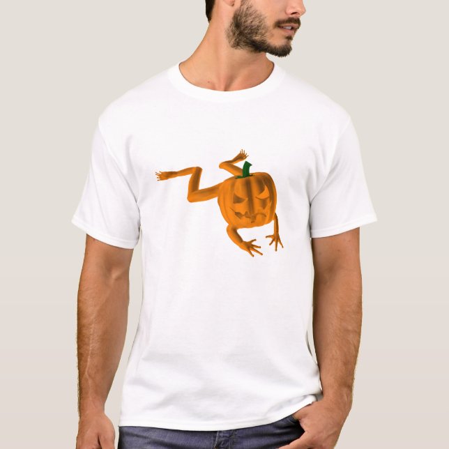 Orange Halloween Frog T Shirt (Framsida)
