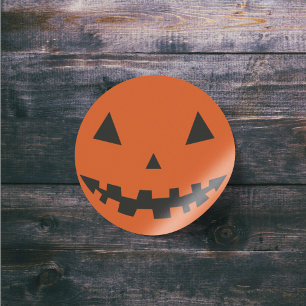 Orange Halloween Jack o lantern Silhouette Sticker Runt Klistermärke