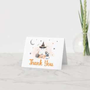 Orange Halloween Little Boo Baby Shower Tack Kort