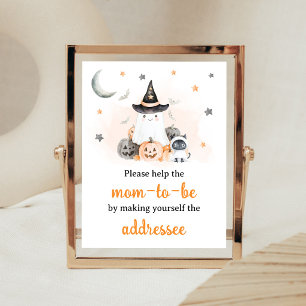 Orange Halloween Little Boo Kuvert Station skylt