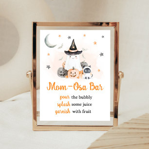 Orange Halloween Little Boo Mamma Osa Bar Skylt