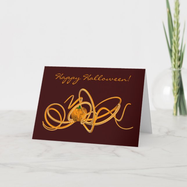 Orange Halloween Octopus Kort (Framsida)