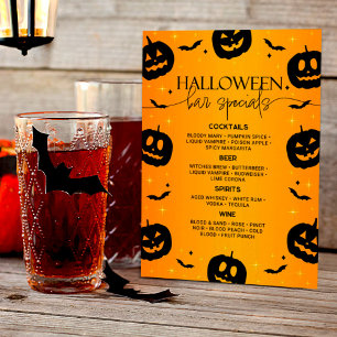 Orange Halloween Pub Specials Pumpkin & Fladdermus Meny