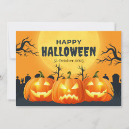 Orange Halloween-pumpa Julkort