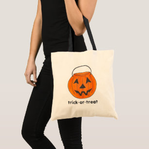 Orange Halloween Pumpkin Patch Trick eller Behandl Tygkasse