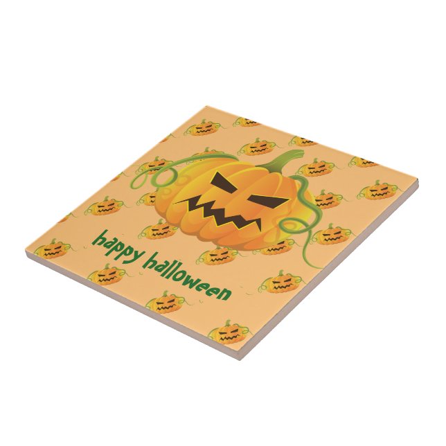 Orange Halloween Pumpkin Seamless Mönster Kakelplatta (Sidan)