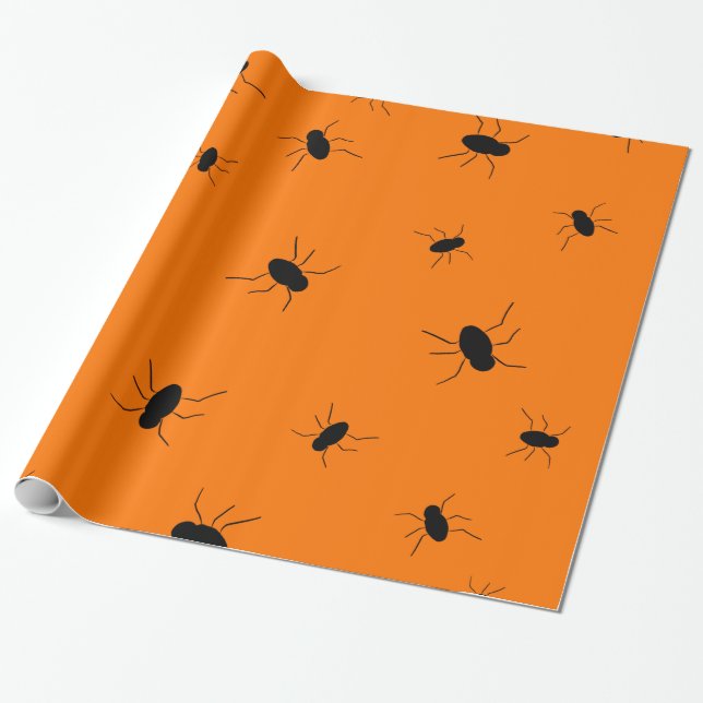 Orange Halloween spöklika kryp Presentpapper (Utrullad)