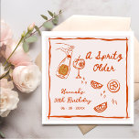Orange Hand Drawn A Spritz Older Birthday Party Pappersservett<br><div class="desc">Orange Hand Drawn A Spritz Older Birthday Party</div>