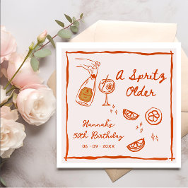 Orange Hand Drawn A Spritz Older Birthday Party Pappersservett