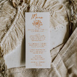 Orange Hand Drawn Floral Wedding Menu  Meny<br><div class="desc">A colorful retro funky modern orange floral bouquet  wedding dinner menu. Which features chic template design of boho vintage white background on the front and back. With orange whimsical typography. Prfect and matching with the whole suite.</div>