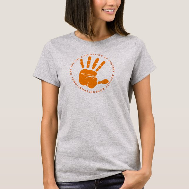Orange Hand Sluta med våldet T Shirt (Framsida)