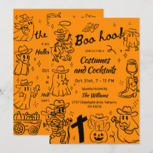 Orange Handritat Cowboy Tema Halloweenfest