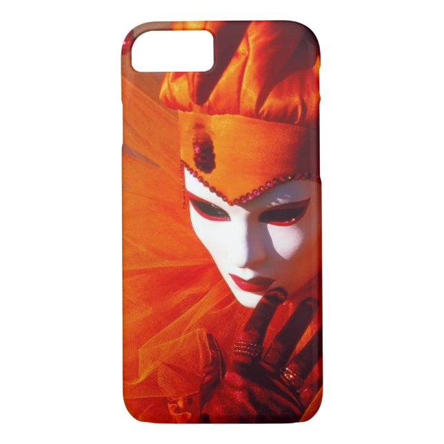Orange Harlequindräkt - karneval av Venedig Case-Mate iPhone Skal (Baksida)
