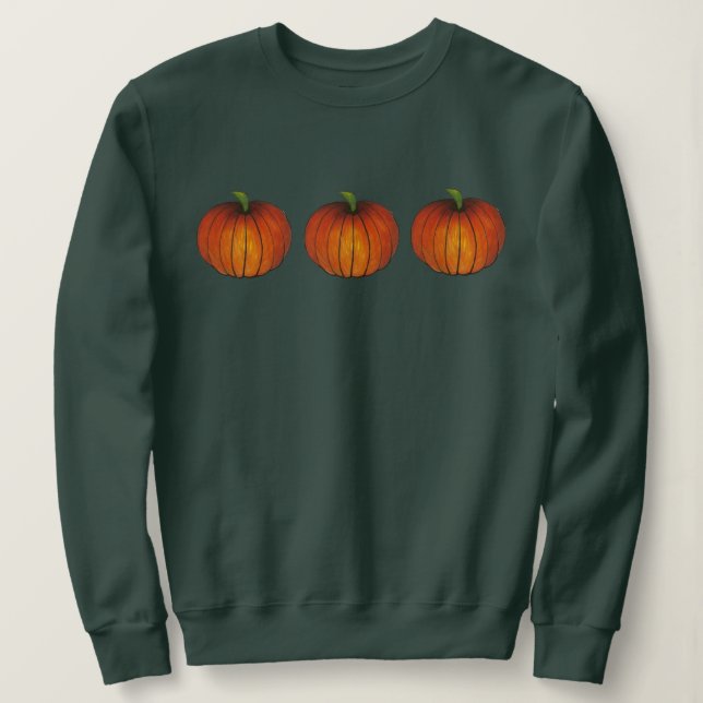 Orange Harvest Pumpkin Halloween Thanksgiving Fall Tröja (Design framsida)