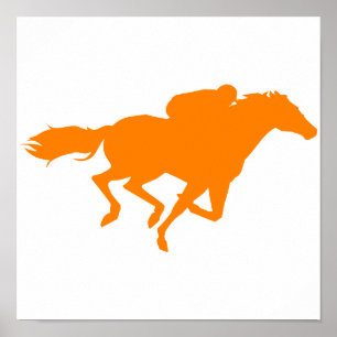 Orange hästkapplöpning poster