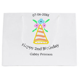 Orange hat 2:a födelsedag - blommigt ljus b