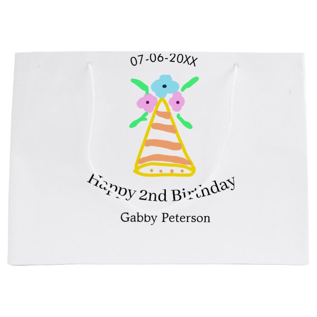 Orange hat 2:a födelsedag - blommigt ljus b (Framsidan)