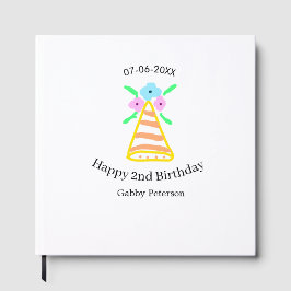 Orange hat 2:a födelsedag - blommigt ljus b gästböcker