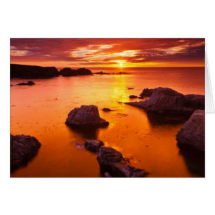 Orange havslandskap, solnedgång, Kalifornien Hälsningskort