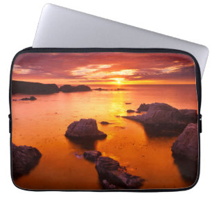 Orange havslandskap, solnedgång, Kalifornien Laptop Fodral