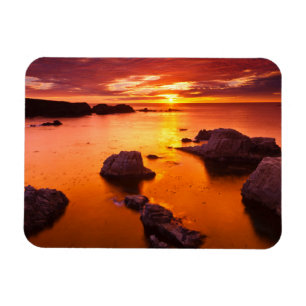 Orange havslandskap, solnedgång, Kalifornien Magnet