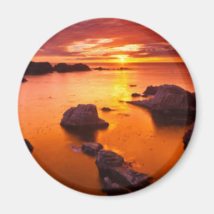 Orange havslandskap, solnedgång, Kalifornien Magnet
