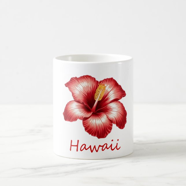 Orange hawaii hibiscus kaffemugg (Center)