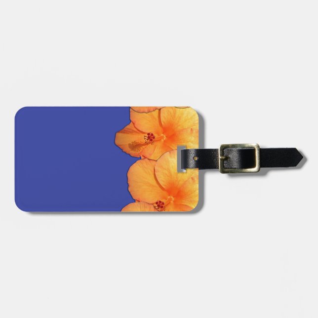 Orange Hawaiian Hibiscus Flowers Bagagebricka (Horisontell Framsida)