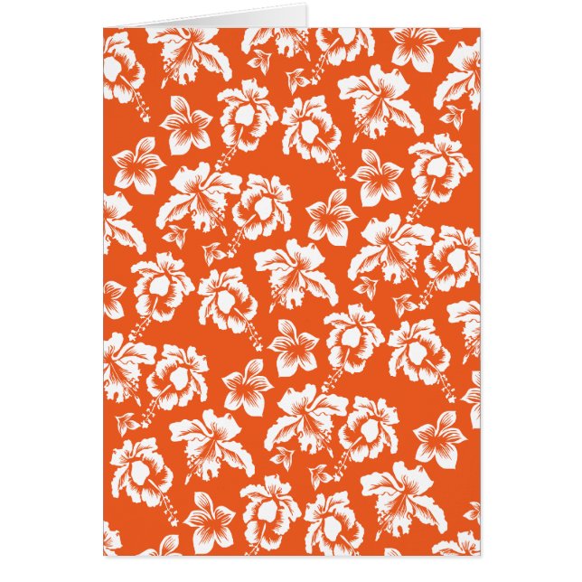 Orange Hawaiian Hibiscus Hälsningskort (Framsidan)
