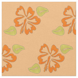 Orange Hawaiian Hibiscus Tropical Island Flowers Tyg