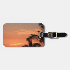 Orange Hawaiian Sunset, Birds and Handflatan Träd Bagagebricka